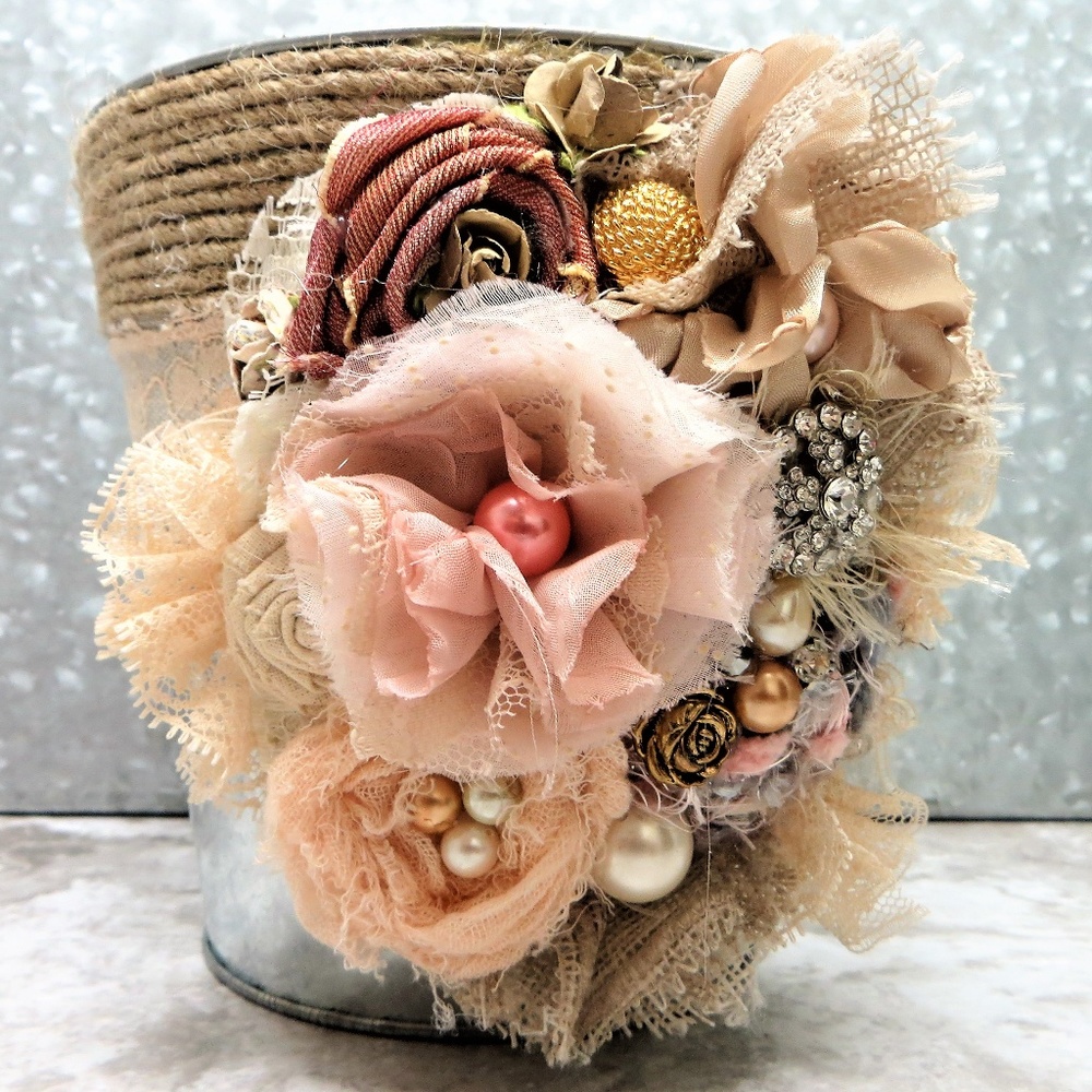 Decorated bucket full of beautiful jewelry